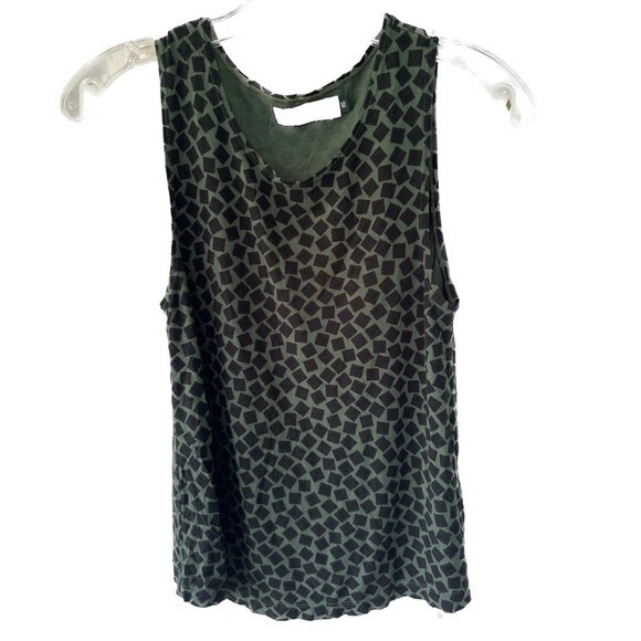 Ava Sky Fight Eel Women's Flowy Hawaiian Green Black Tank Top Beachy Casual XS - Picture 1 of 6